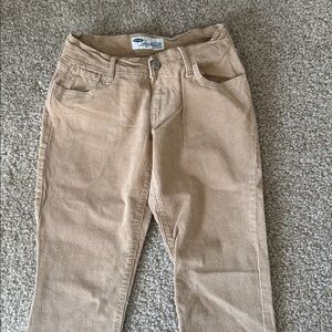 Old Navy tan colored low rise skinny leg corduroy pants size 0 regular rockstar